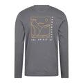 Charcoal - Back - Mountain Warehouse Mens Spirit Of Adventure Long-Sleeved T-Shirt