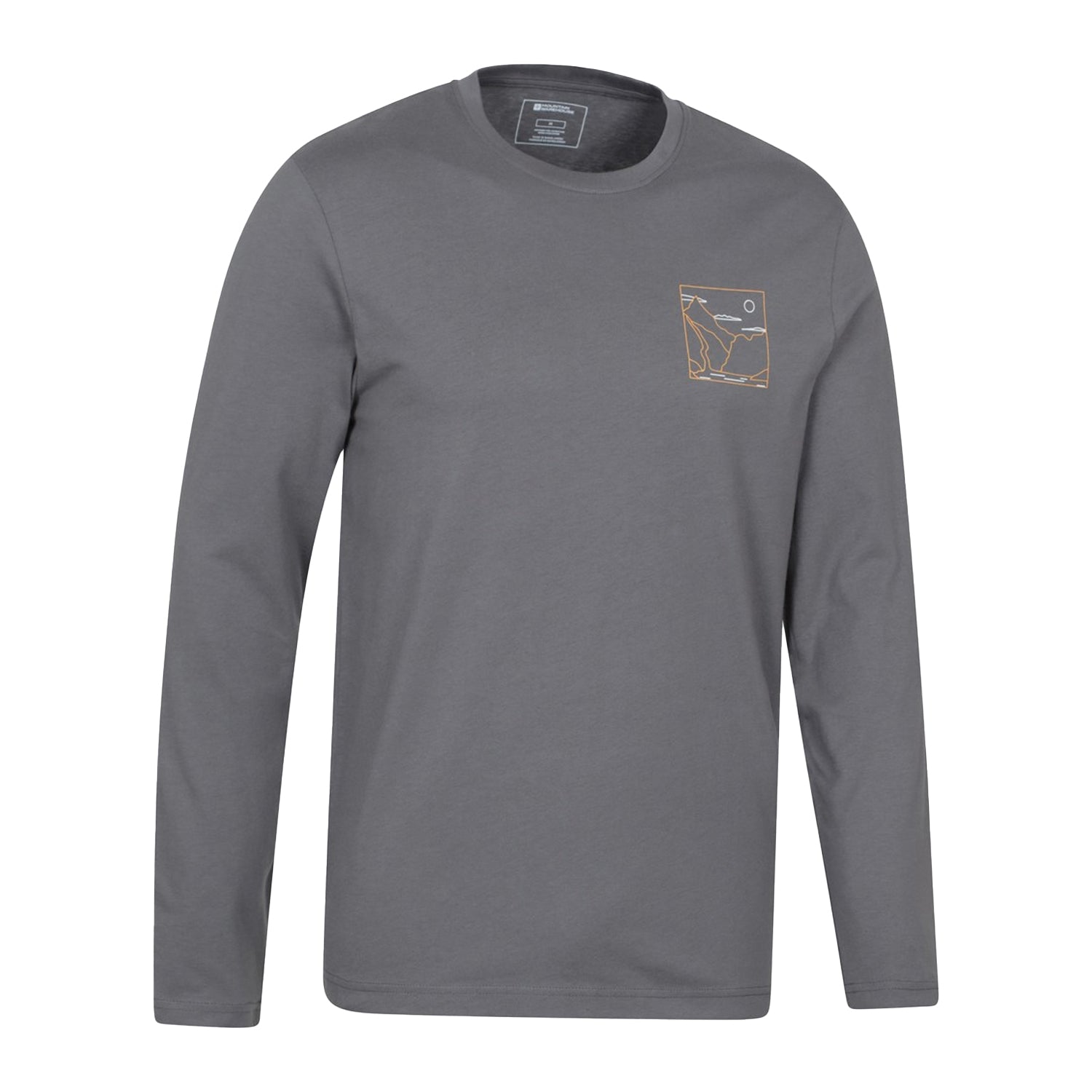 Charcoal - Side - Mountain Warehouse Mens Spirit Of Adventure Long-Sleeved T-Shirt