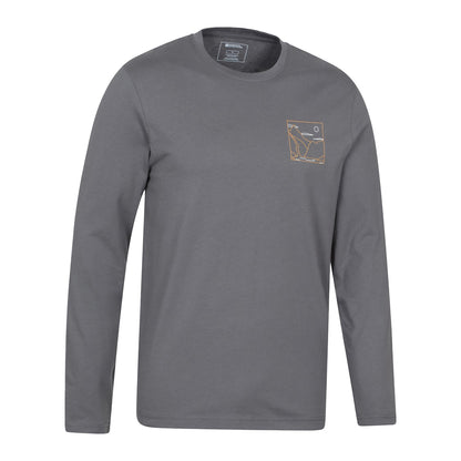 Charcoal - Side - Mountain Warehouse Mens Spirit Of Adventure Long-Sleeved T-Shirt