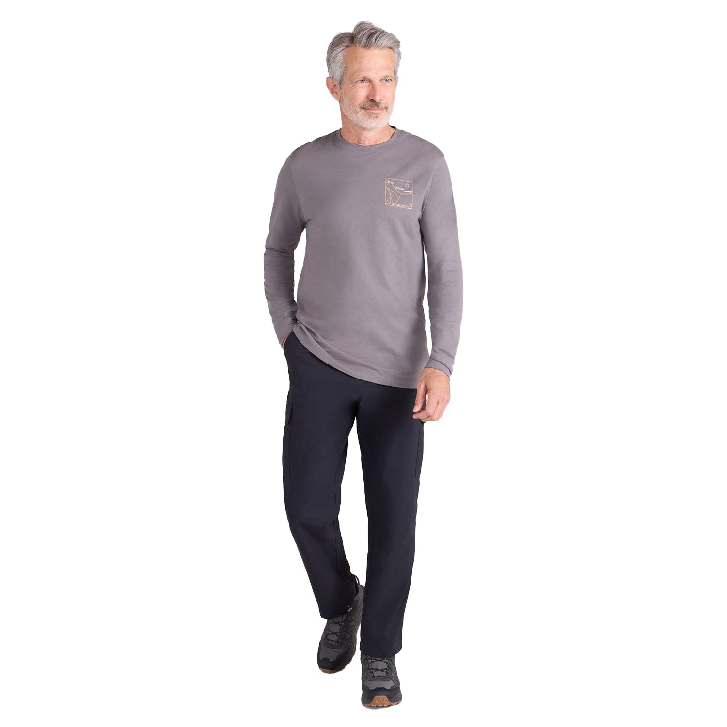 Charcoal - Lifestyle - Mountain Warehouse Mens Spirit Of Adventure Long-Sleeved T-Shirt