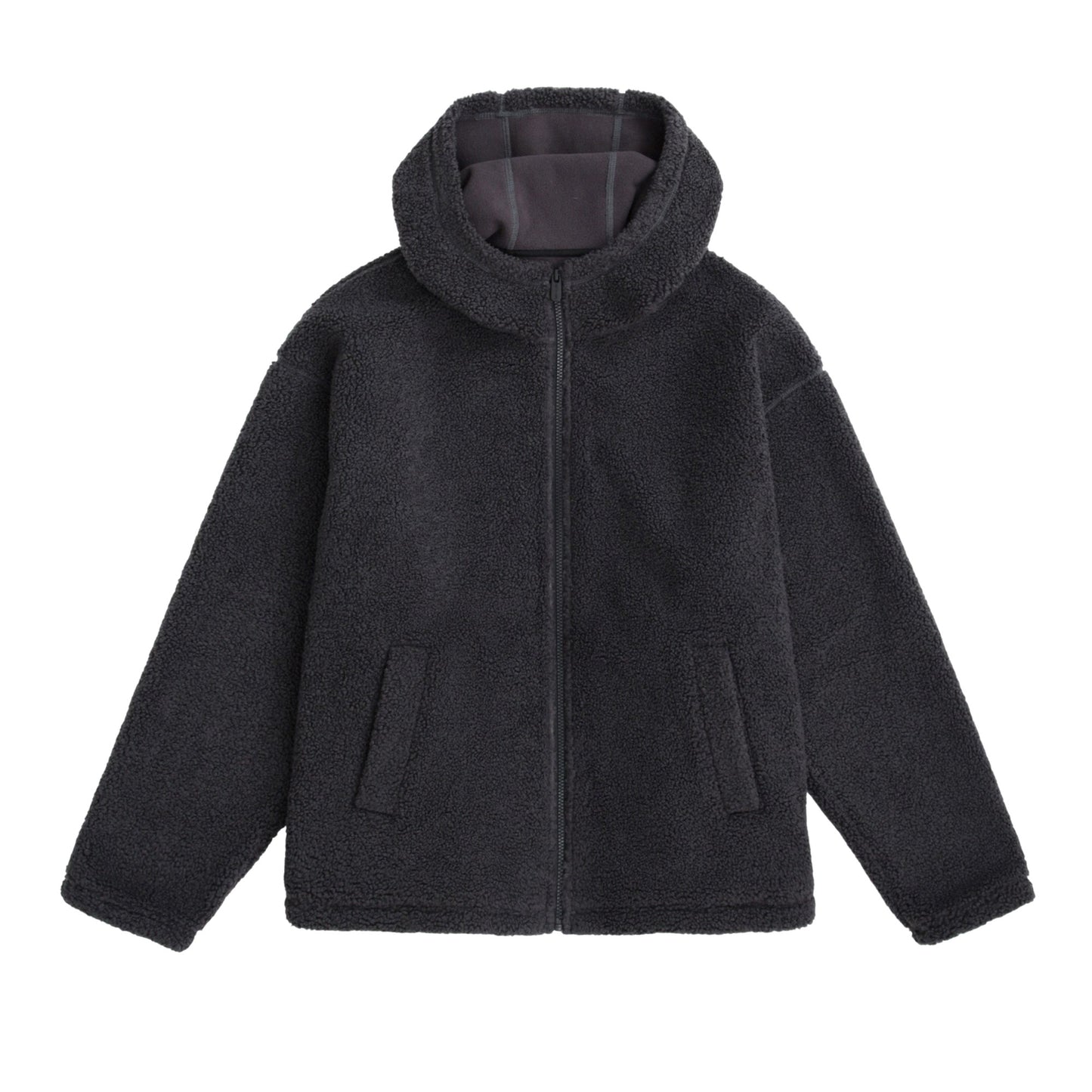 Charcoal - Front - Animal Mens Waeys Borg Fleece Top