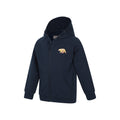 Navy - Side - Mountain Warehouse Childrens-Kids Walking Bear Full Zip Drawstring Hoodie