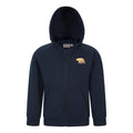 Navy - Front - Mountain Warehouse Childrens-Kids Walking Bear Full Zip Drawstring Hoodie