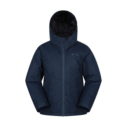 Navy - Front - Mountain Warehouse Childrens-Kids Ravine Padded Waterproof Jacket