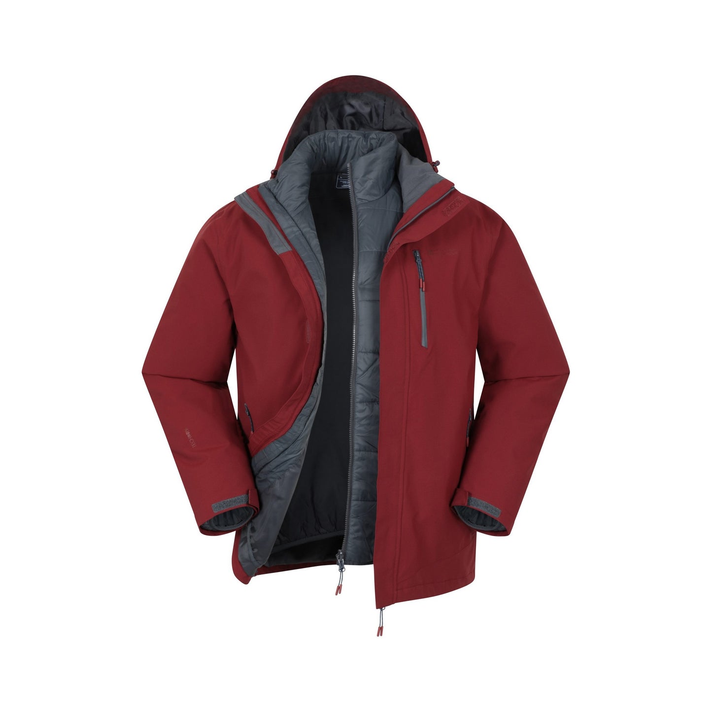 Rust - Close up - Mountain Warehouse Mens Sycamore 3 in 1 Waterproof Jacket