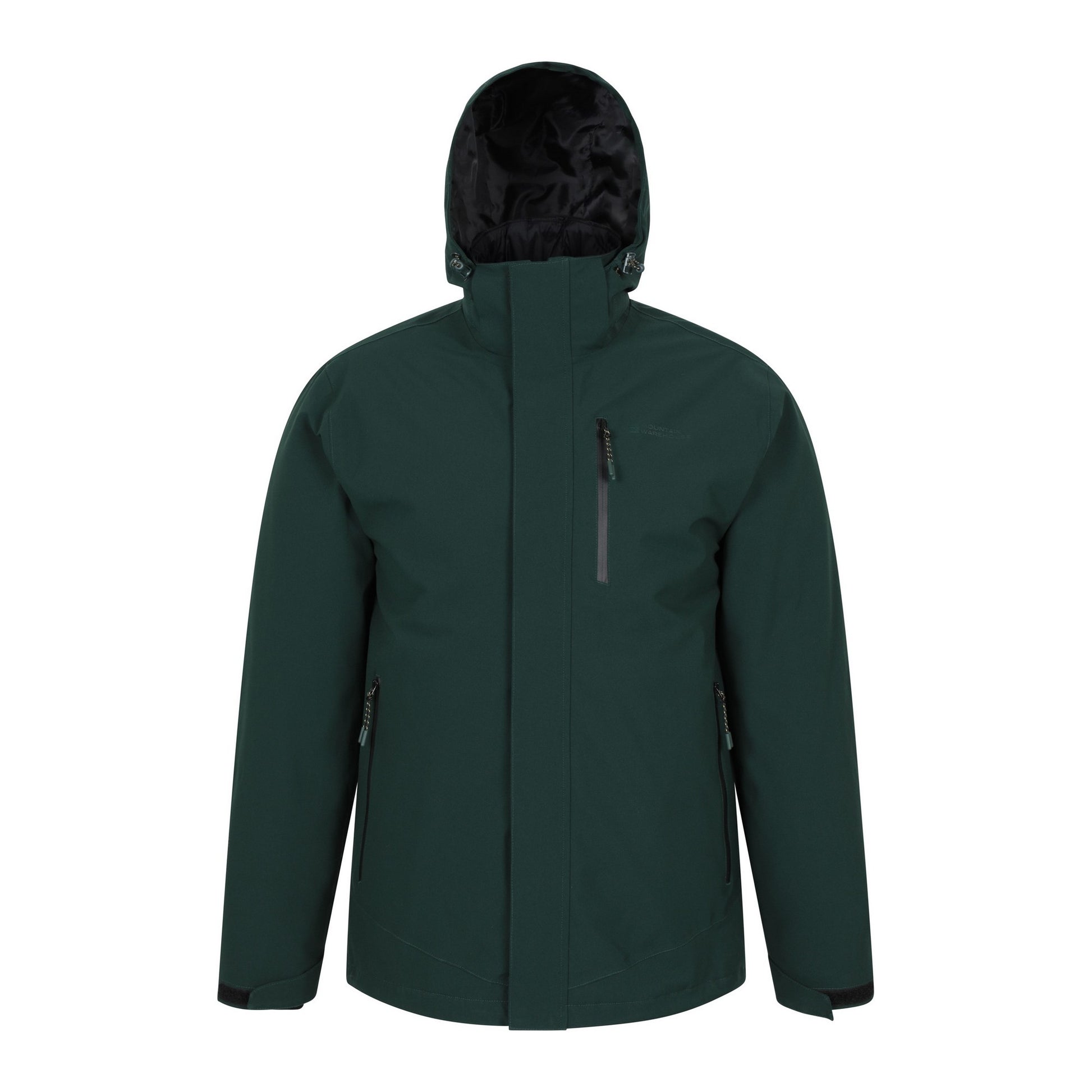 Dark Green - Front - Mountain Warehouse Mens Sycamore 3 in 1 Waterproof Jacket