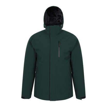 Dark Green - Front - Mountain Warehouse Mens Sycamore 3 in 1 Waterproof Jacket