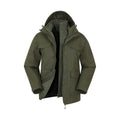Khaki Green - Close up - Mountain Warehouse Mens Rushes 3 in 1 Waterproof Jacket
