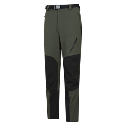 Green - Side - Mountain Warehouse Mens Forest Fleece Lined Two Tone Winter Trousers