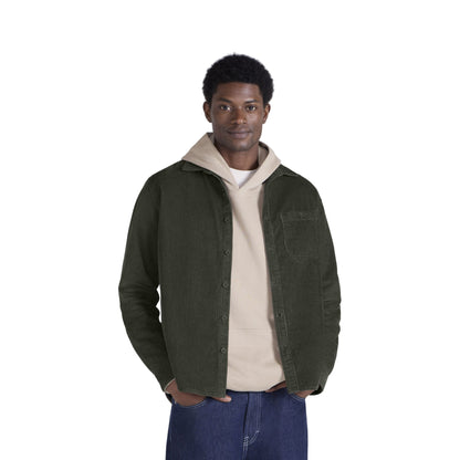 Khaki Green - Front - Animal Mens Lewis Checked Cord Shirt