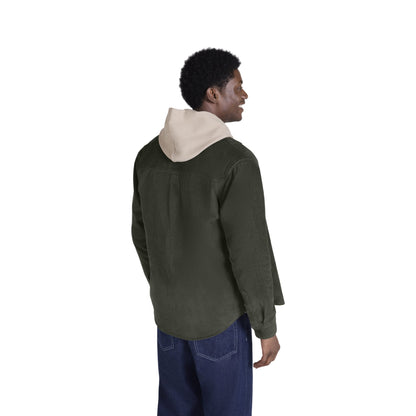Khaki Green - Back - Animal Mens Lewis Checked Cord Shirt