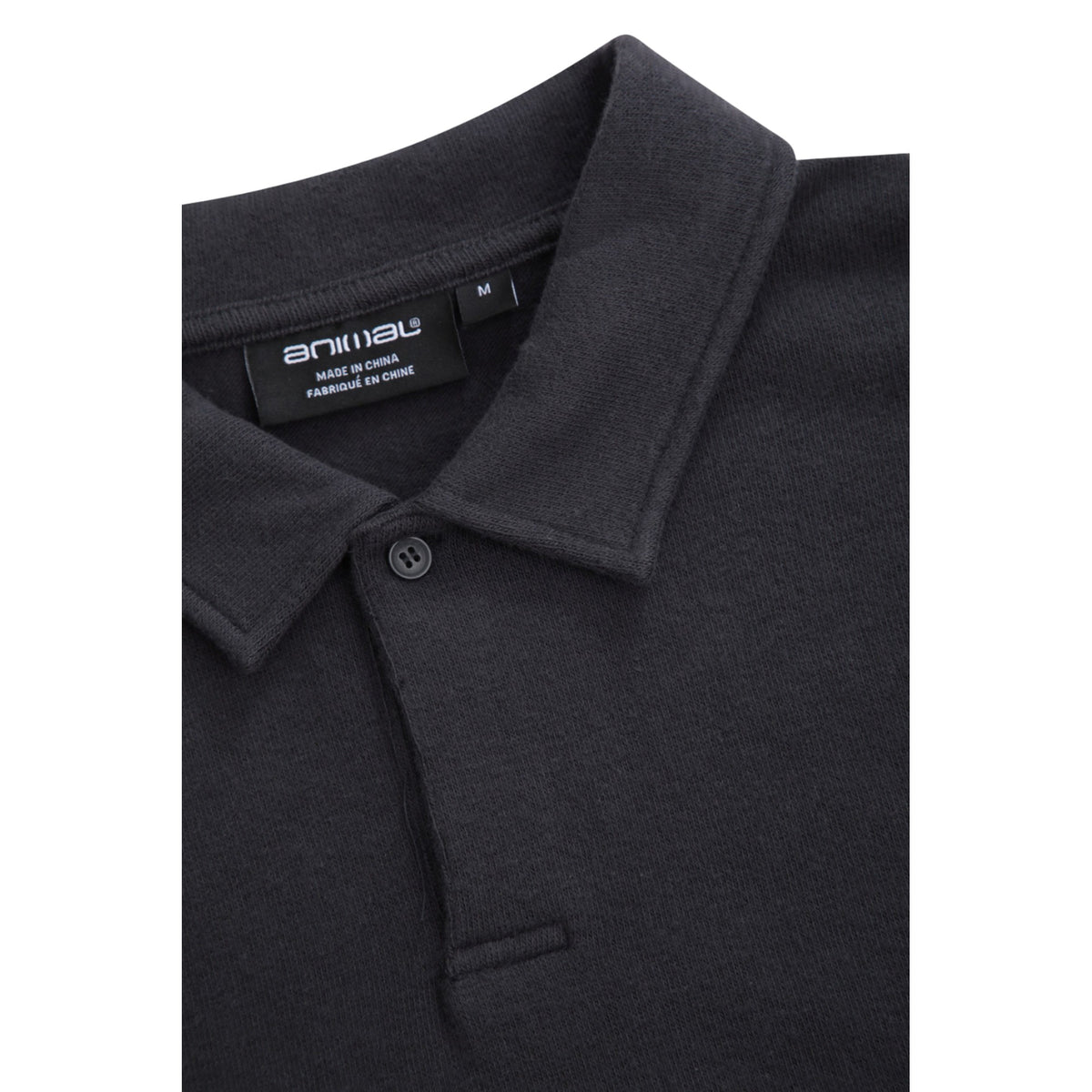 Black - Side - Animal Mens Ollie Long-Sleeved Polo Shirt