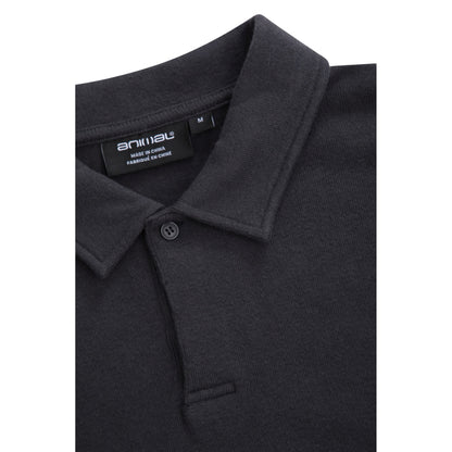 Black - Side - Animal Mens Ollie Long-Sleeved Polo Shirt