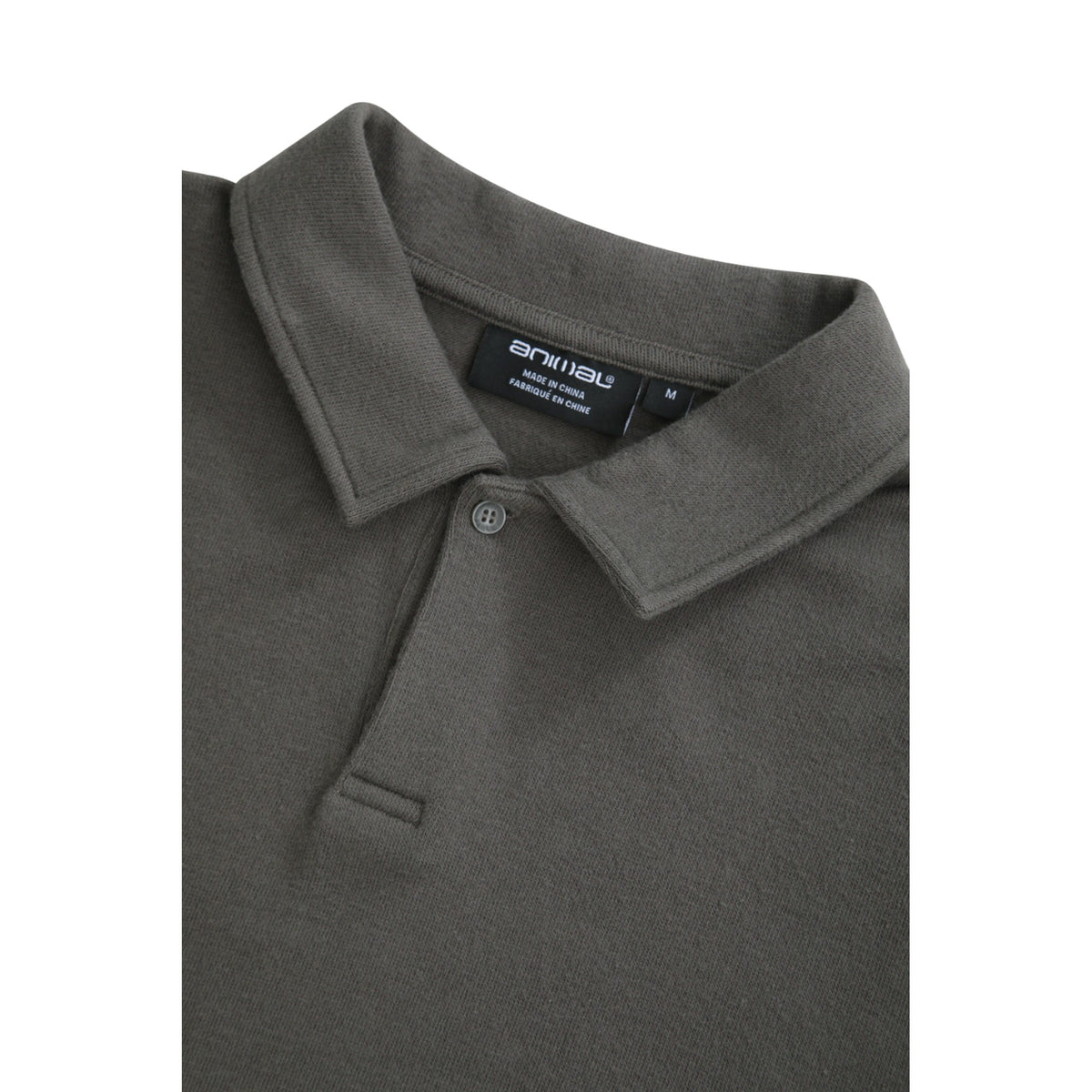 Khaki Green - Side - Animal Mens Ollie Long-Sleeved Polo Shirt