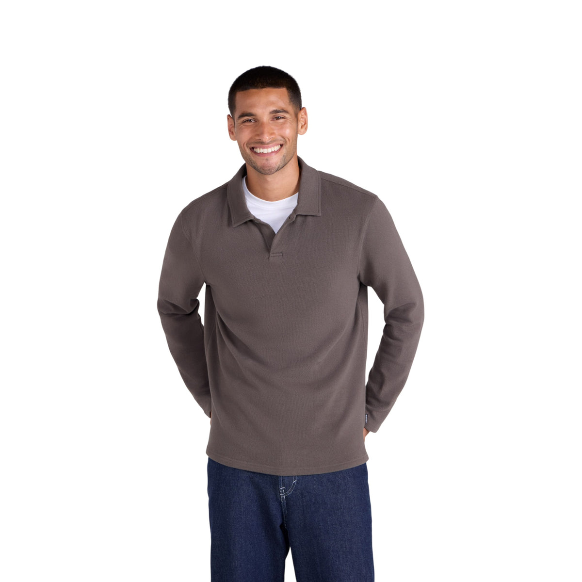 Khaki Green - Lifestyle - Animal Mens Ollie Long-Sleeved Polo Shirt
