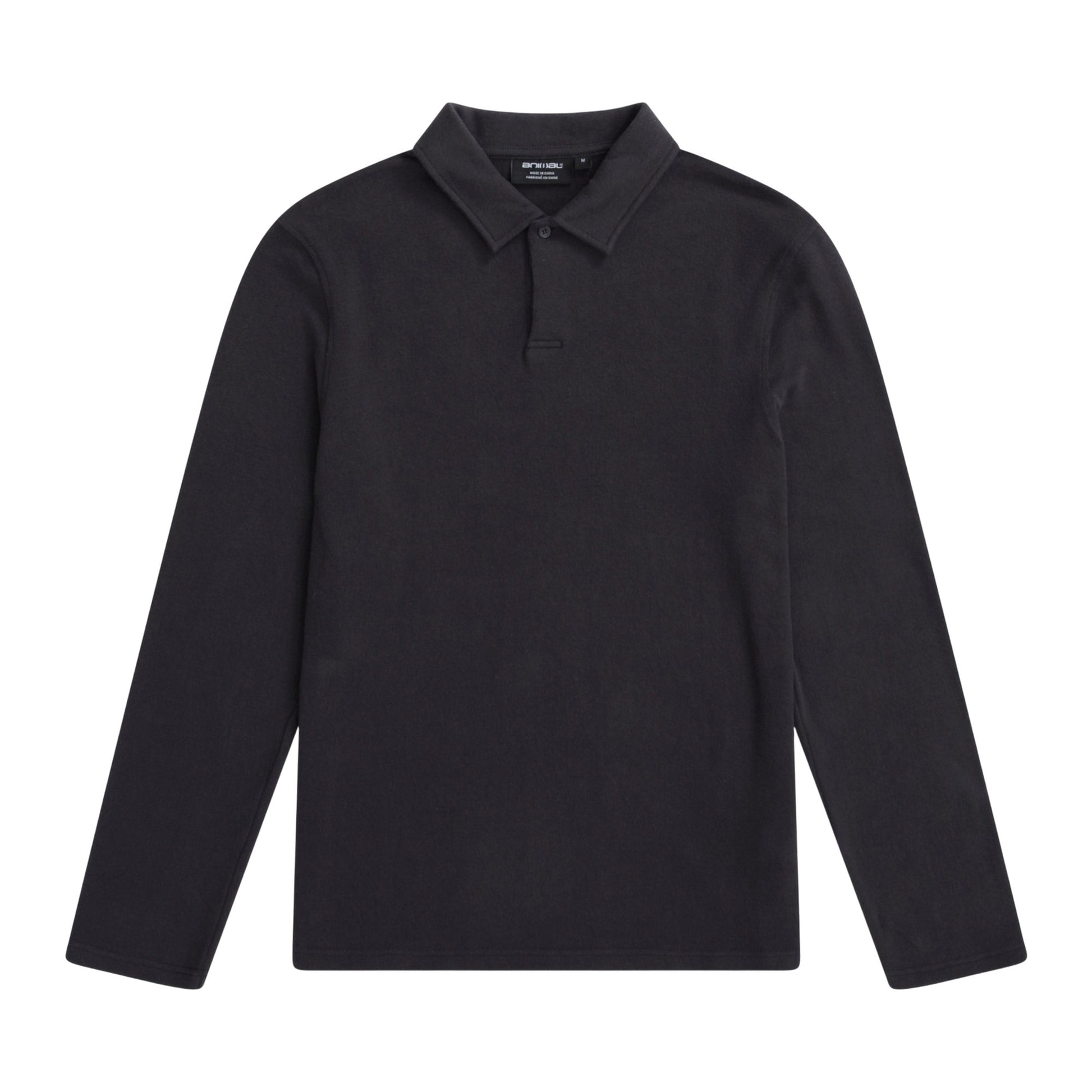 Black - Front - Animal Mens Ollie Long-Sleeved Polo Shirt