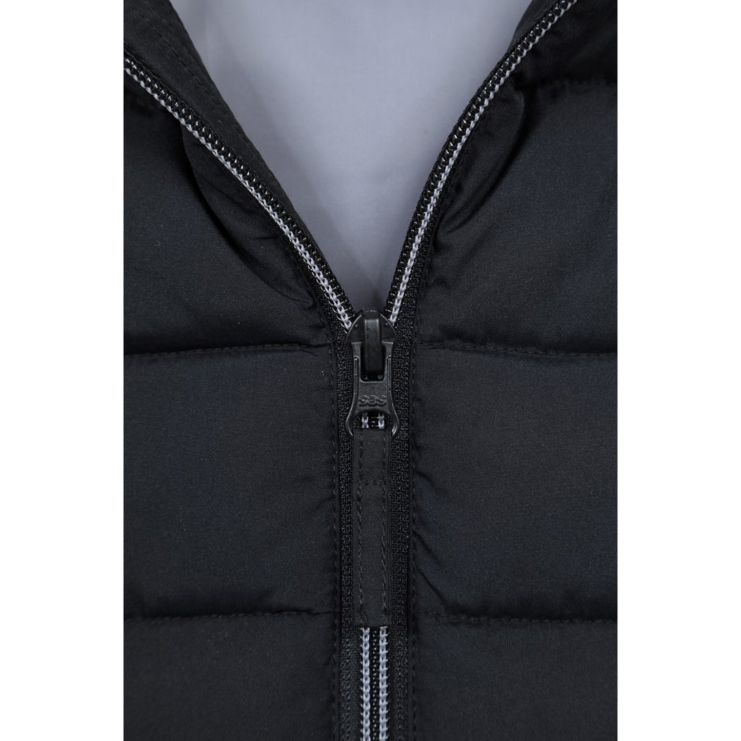 Black - Side - Mountain Warehouse Childrens-Kids Rocko Water Resistant Hooded Sleeveless Body Warmer
