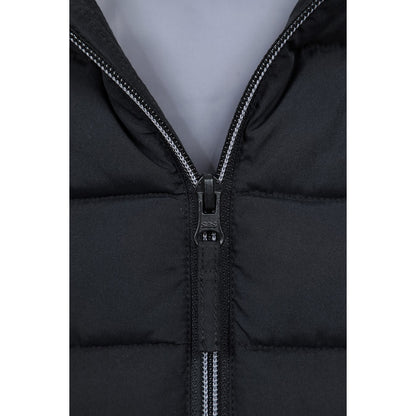 Black - Side - Mountain Warehouse Childrens-Kids Rocko Water Resistant Hooded Sleeveless Body Warmer