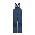 Navy - Front - Mountain Warehouse Childrens-Kids Falcon Extreme Waterproof Bib Front Snow Ski Trousers