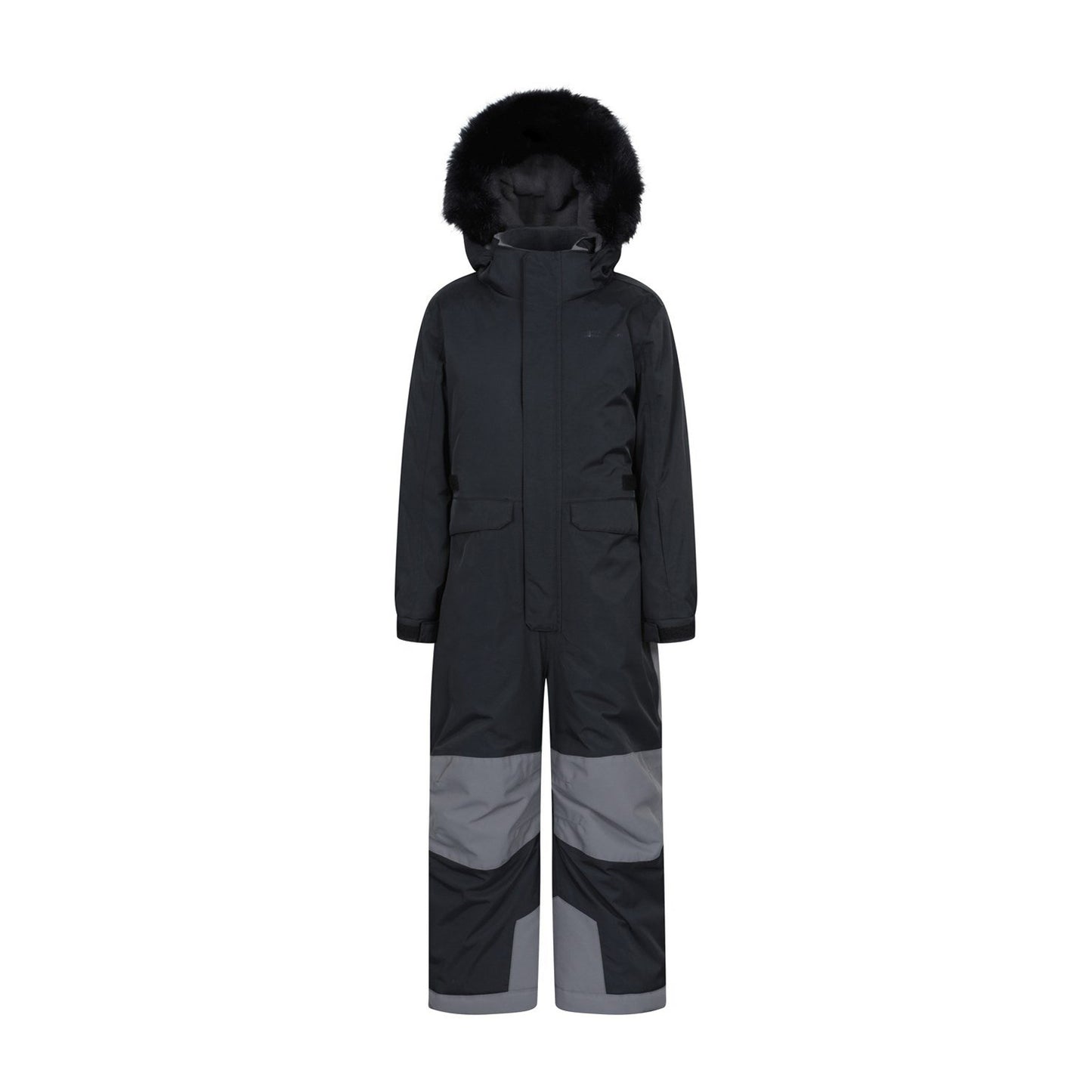 Black - Front - Mountain Warehouse Childrens-Kids Piste Waterproof Snowsuit