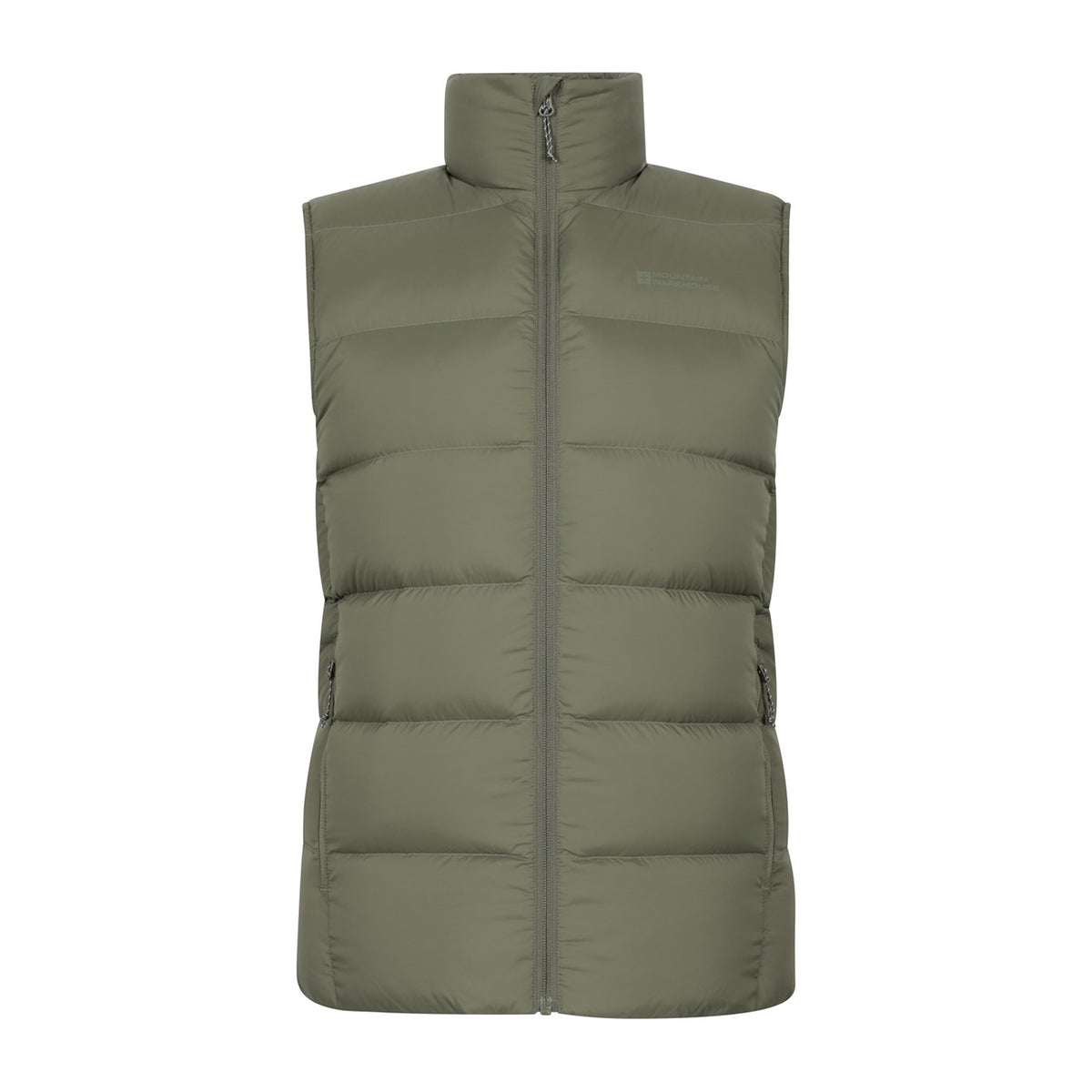Khaki Green - Front - Mountain Warehouse Mens Stratus Down Packable Gilet