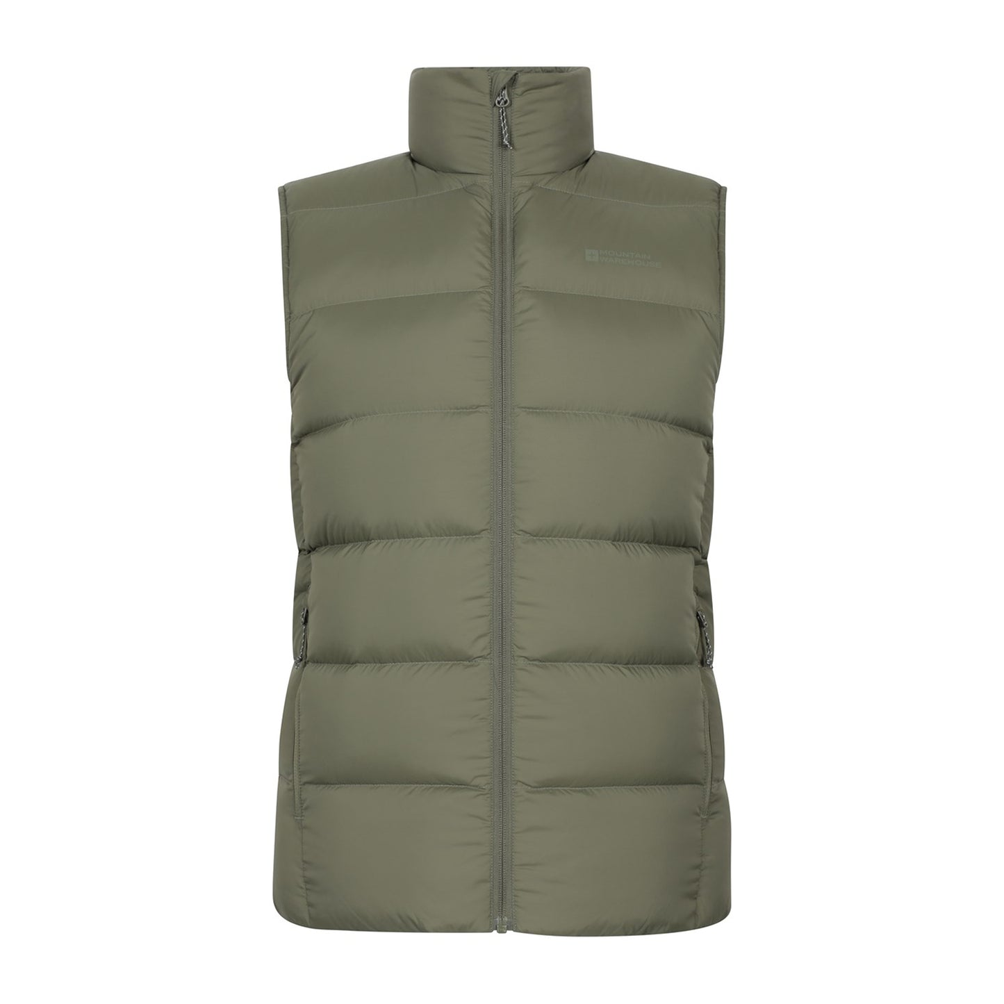 Khaki Green - Front - Mountain Warehouse Mens Stratus Down Packable Gilet