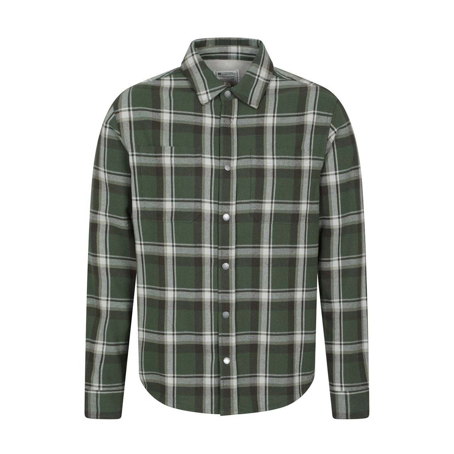 Khaki Green - Front - Mountain Warehouse Mens Sandalwood Fleece Lined Long-Sleeved Shirt