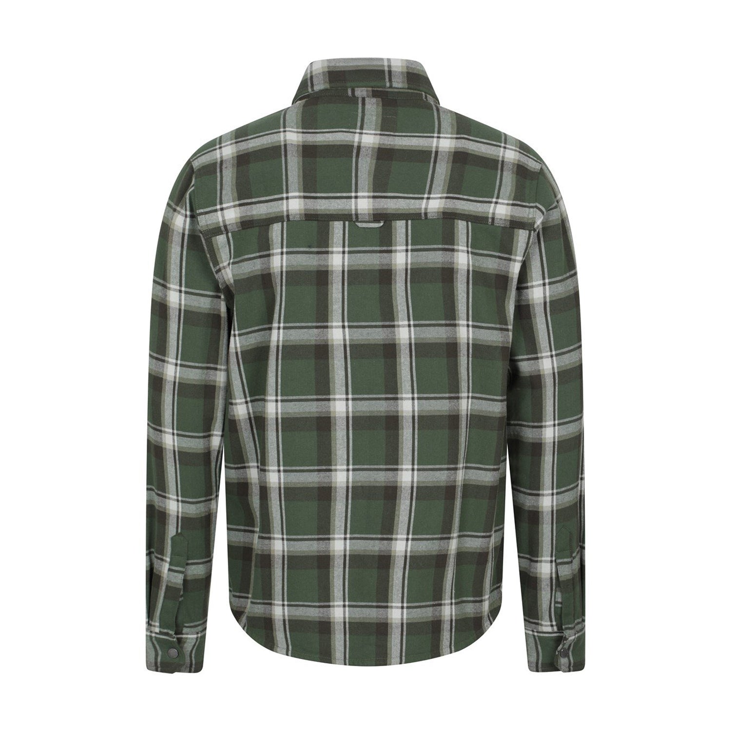 Khaki Green - Back - Mountain Warehouse Mens Sandalwood Fleece Lined Long-Sleeved Shirt