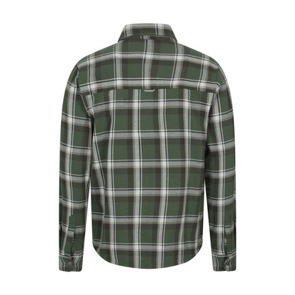 Khaki Green - Back - Mountain Warehouse Mens Sandalwood Fleece Lined Long-Sleeved Shirt
