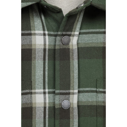 Khaki Green - Side - Mountain Warehouse Mens Sandalwood Fleece Lined Long-Sleeved Shirt