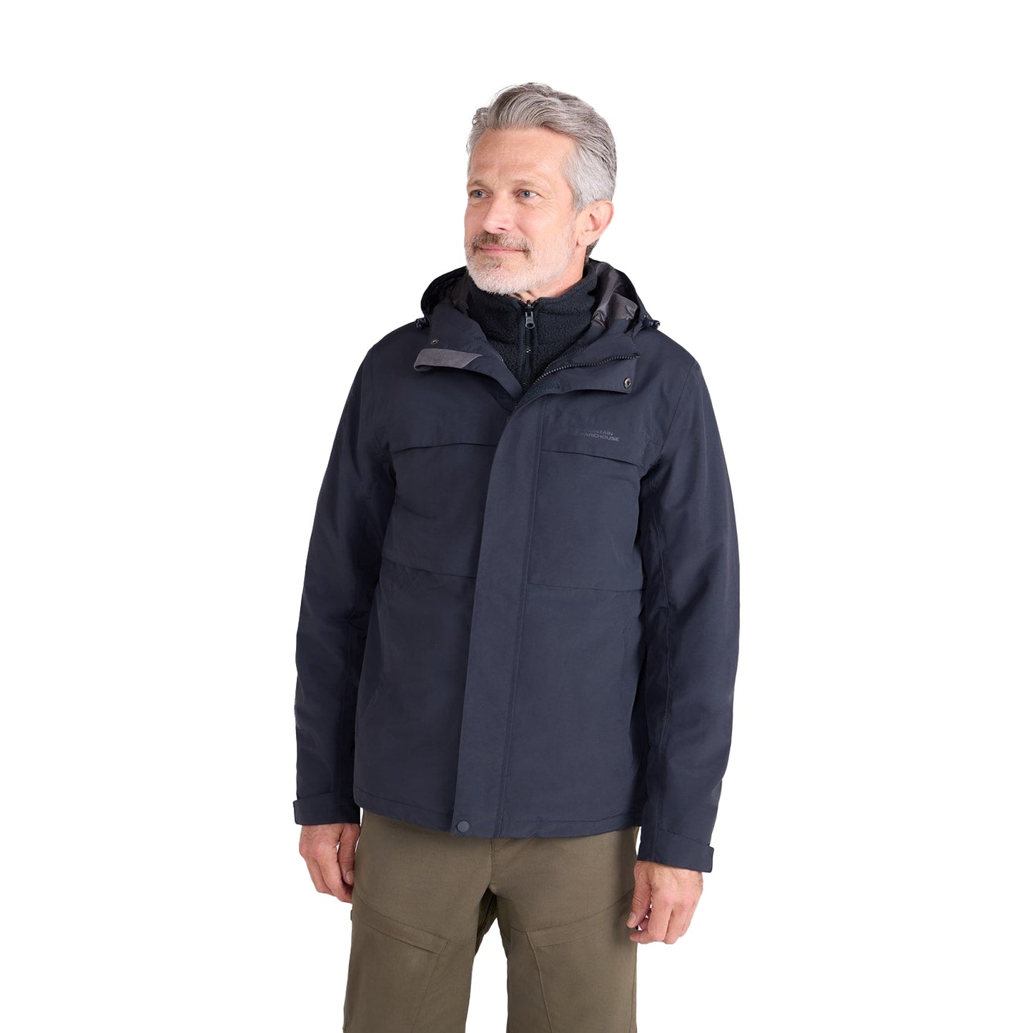 Navy - Pack Shot - Mountain Warehouse Mens Maple 3 in 1 Waterproof Jacket
