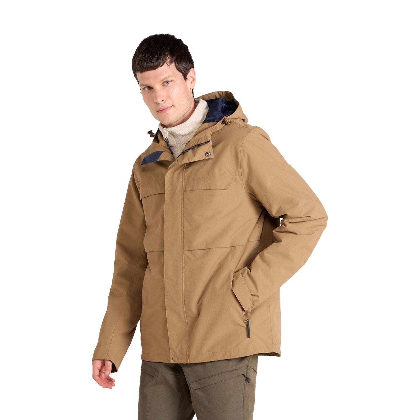 Tan - Pack Shot - Mountain Warehouse Mens Maple 3 in 1 Waterproof Jacket