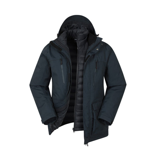 Navy - Front - Mountain Warehouse Mens Maple 3 in 1 Waterproof Jacket