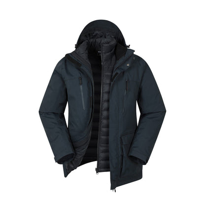 Navy - Front - Mountain Warehouse Mens Maple 3 in 1 Waterproof Jacket