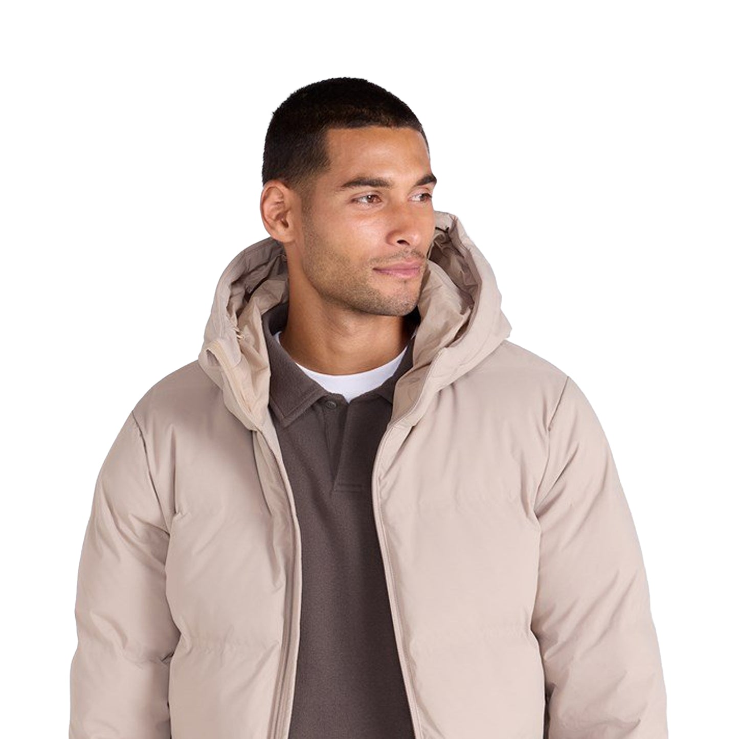 Beige - Side - Animal Mens Tech Down Jacket