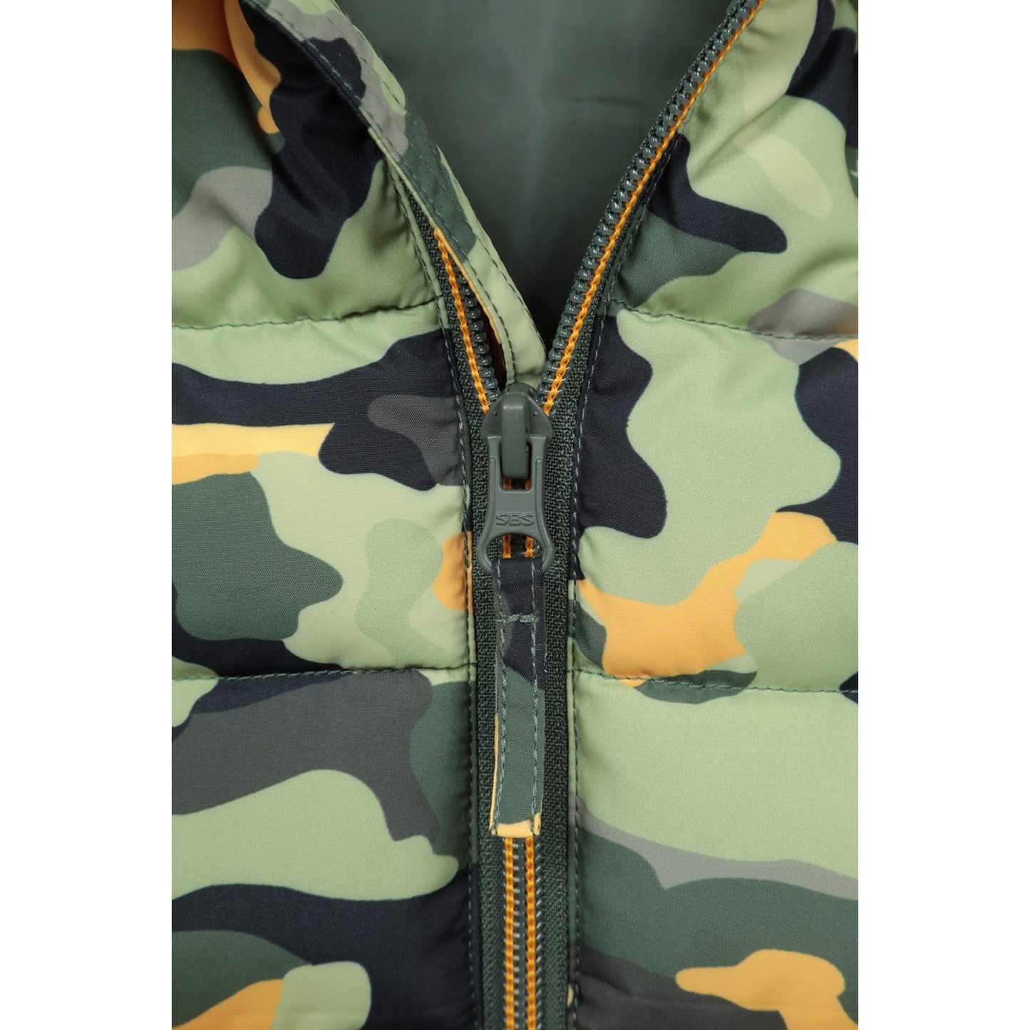 Dark Khaki - Side - Mountain Warehouse Childrens-Kids Rocko Camo Padded Gilet
