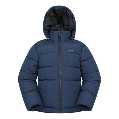 Navy - Front - Mountain Warehouse Childrens-Kids Hawthorne Water Resistant Padded Jacket