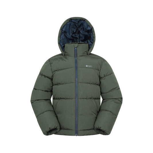 Khaki Green - Front - Mountain Warehouse Childrens-Kids Hawthorne Water Resistant Padded Jacket