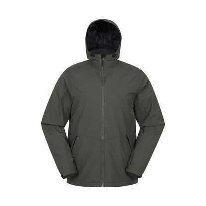 Dark Khaki - Front - Mountain Warehouse Mens Canyon Waterproof Jacket
