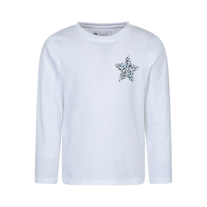 Light Beige - Front - Mountain Warehouse Childrens-Kids Leopard Star Long-Sleeved T-Shirt