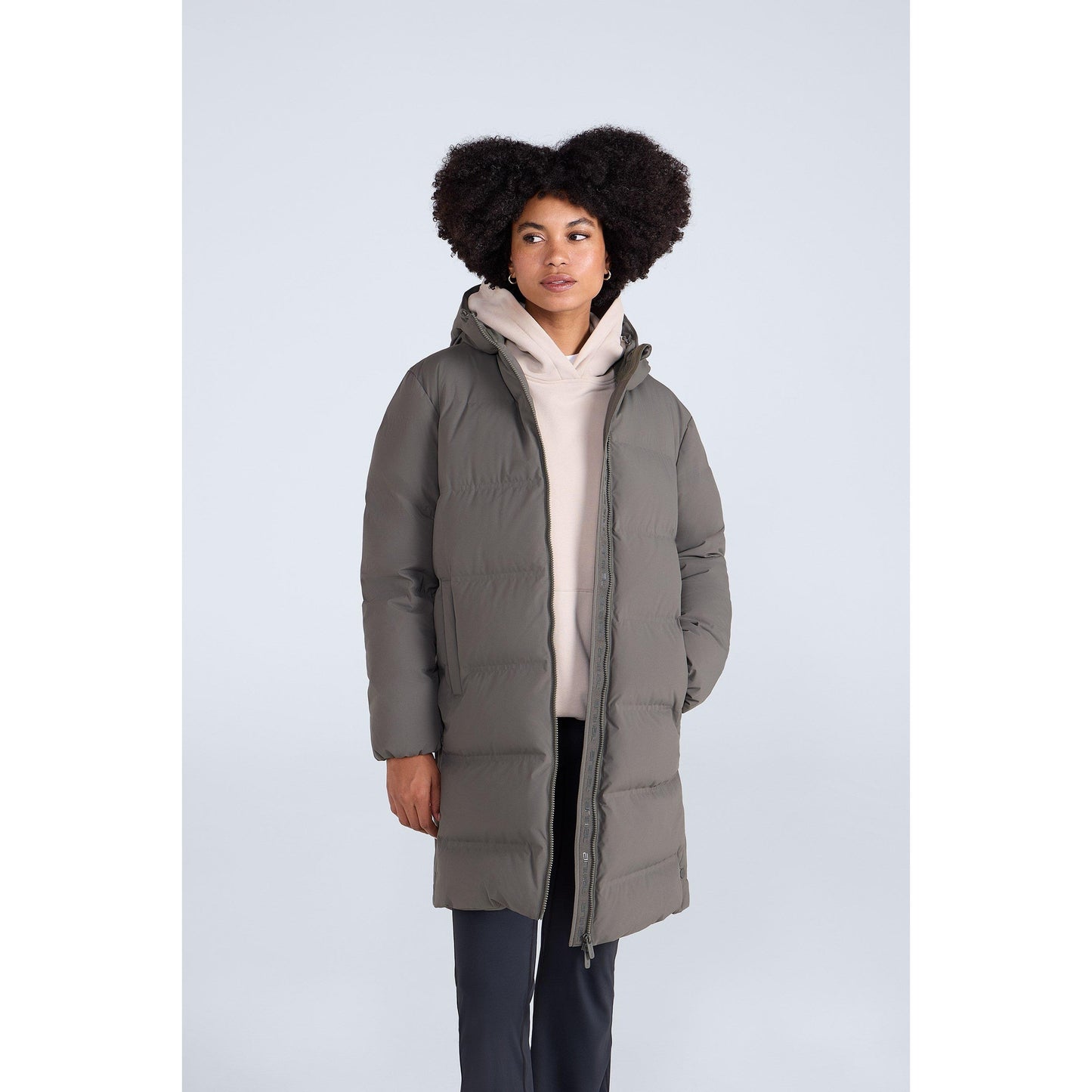 Khaki Green - Front - Animal Womens-Ladies Cosi Cloud Down Coat