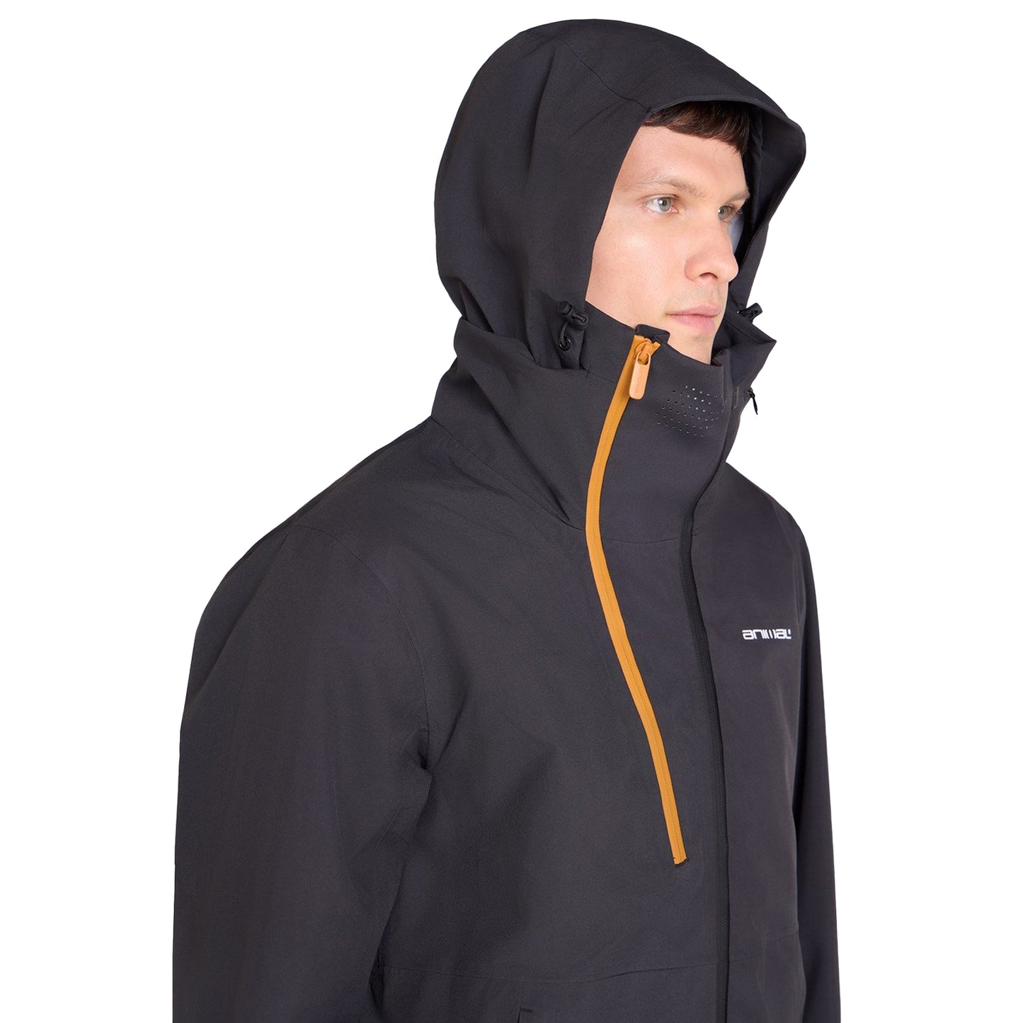 Black - Side - Animal Mens Vortex 3 Layer Ski Jacket