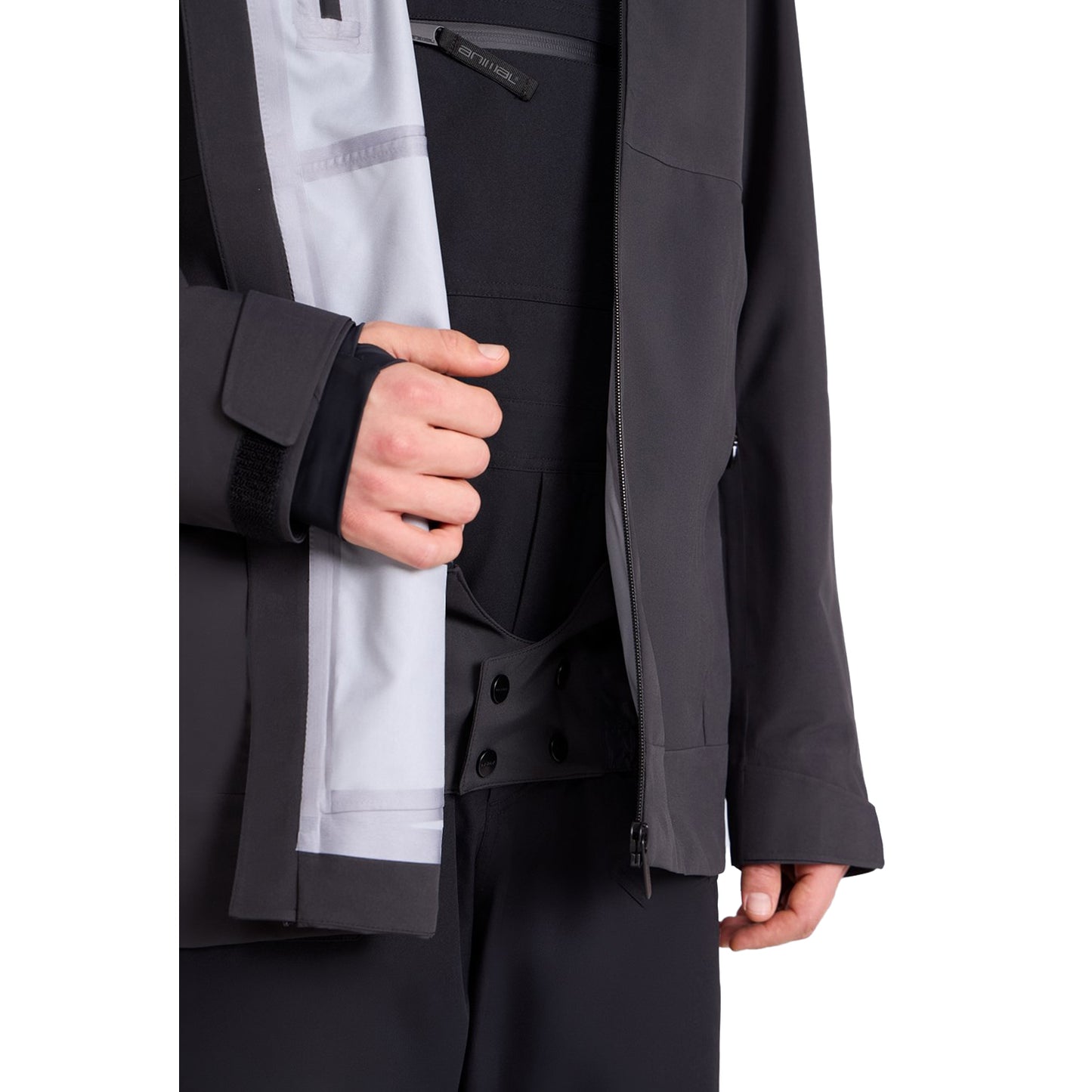 Black - Pack Shot - Animal Mens Vortex 3 Layer Ski Jacket