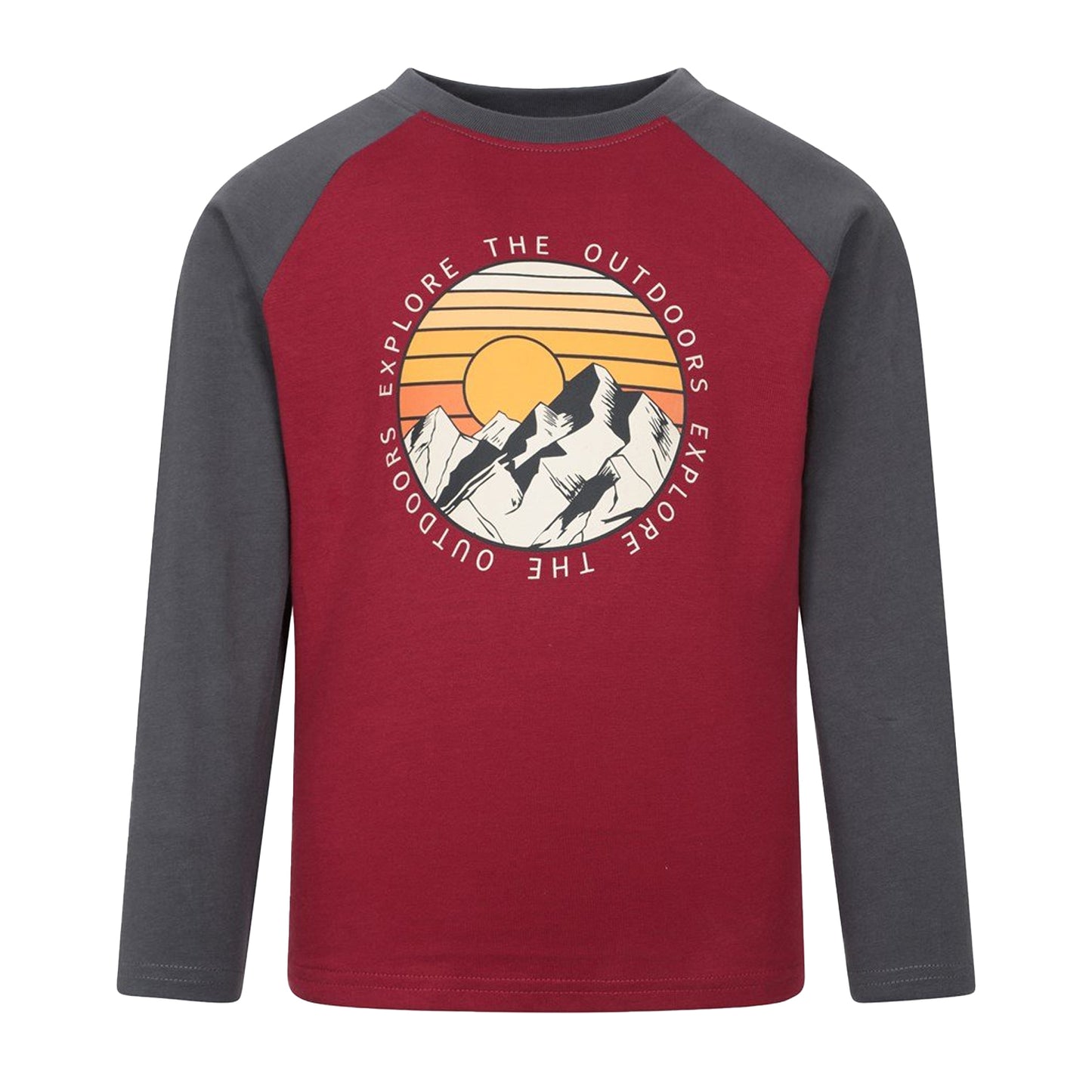Red - Front - Mountain Warehouse Childrens-Kids Explore Mountain T-Shirt