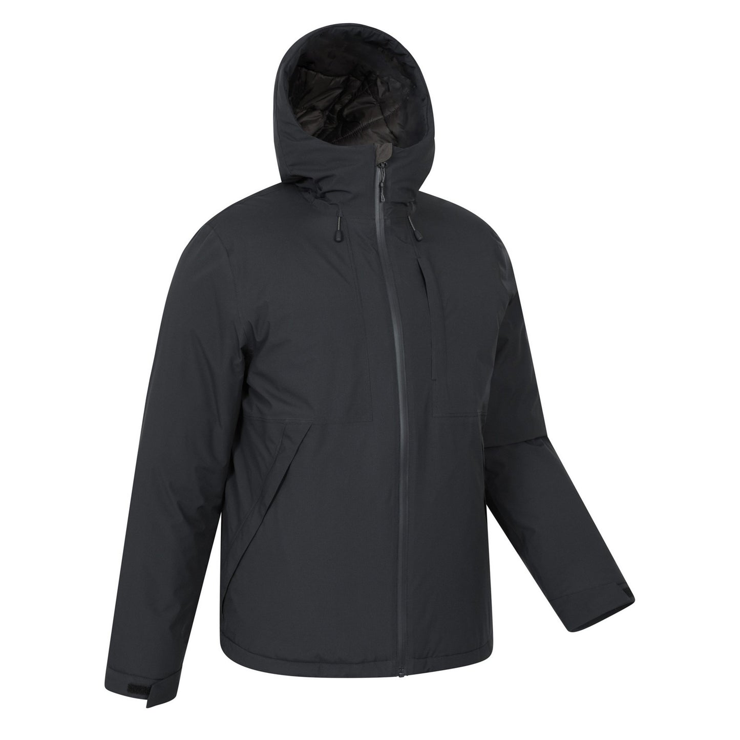 Black - Side - Mountain Warehouse Mens Heard Padded Waterproof Jacket