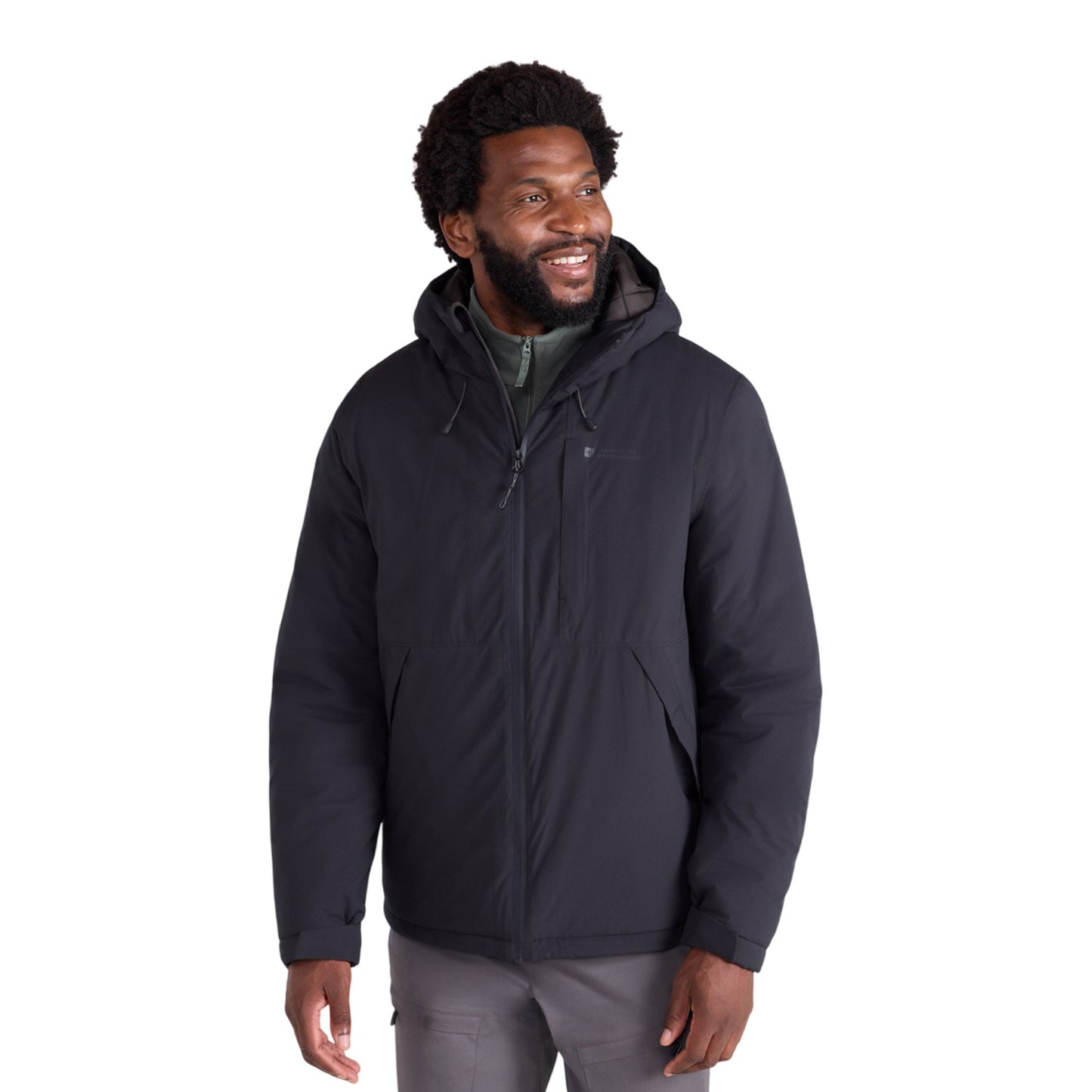 Black - Pack Shot - Mountain Warehouse Mens Heard Padded Waterproof Jacket
