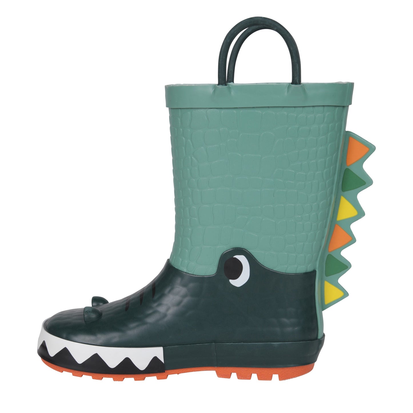 Green - Side - Mountain Warehouse Childrens-Kids Crocodile Wellington Boots