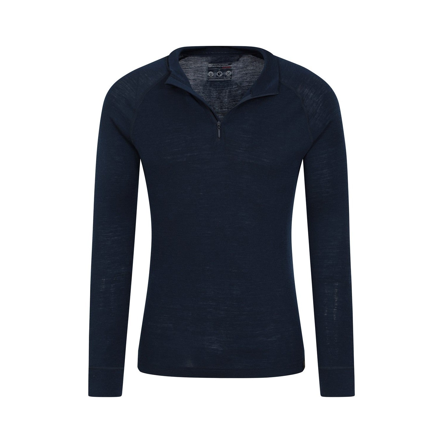 Navy - Pack Shot - Mountain Warehouse Mens Merino Wool Base Layer Top (Pack of 2)