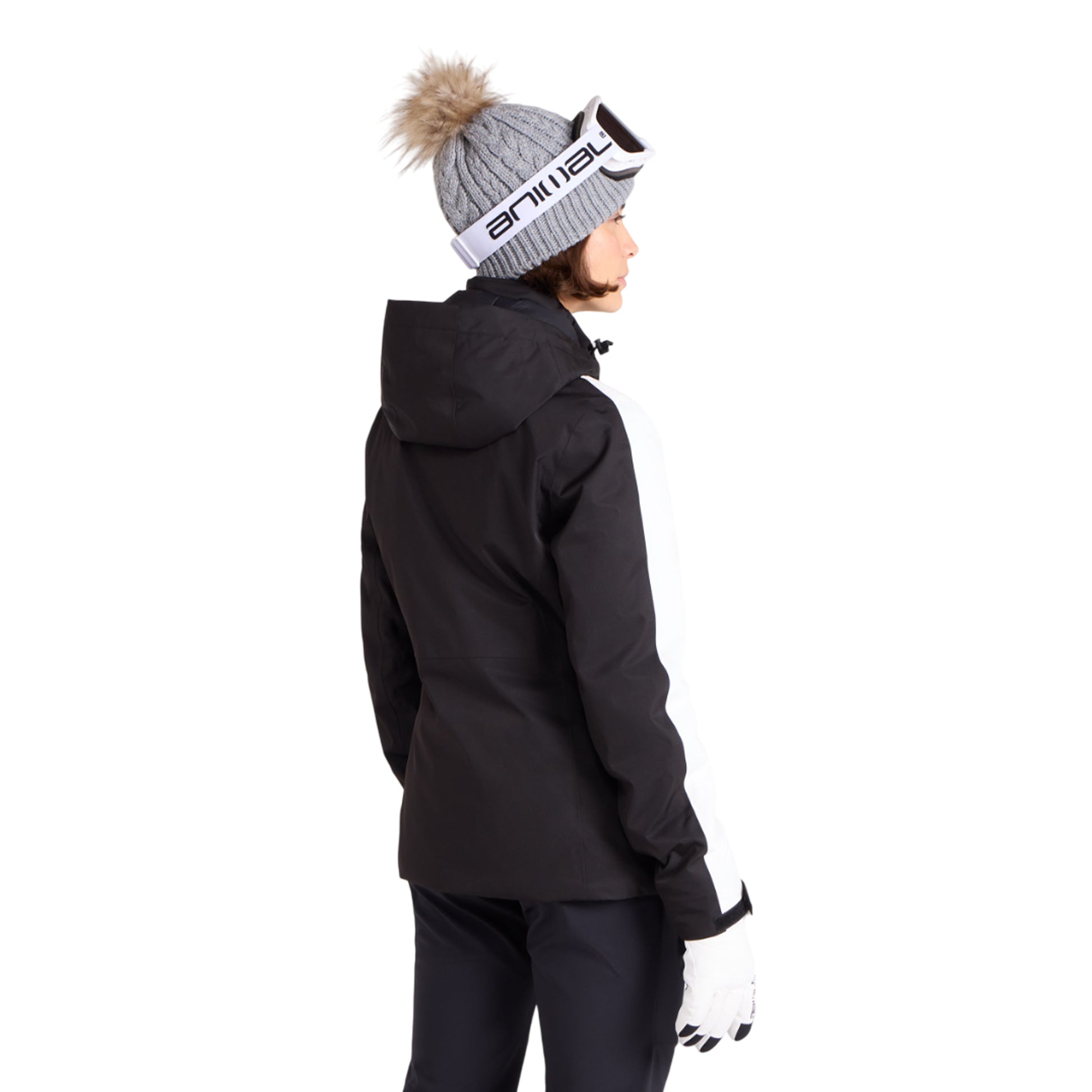 Black - Lifestyle - Animal Womens-Ladies Energy Baffled Stitching Ski Jacket