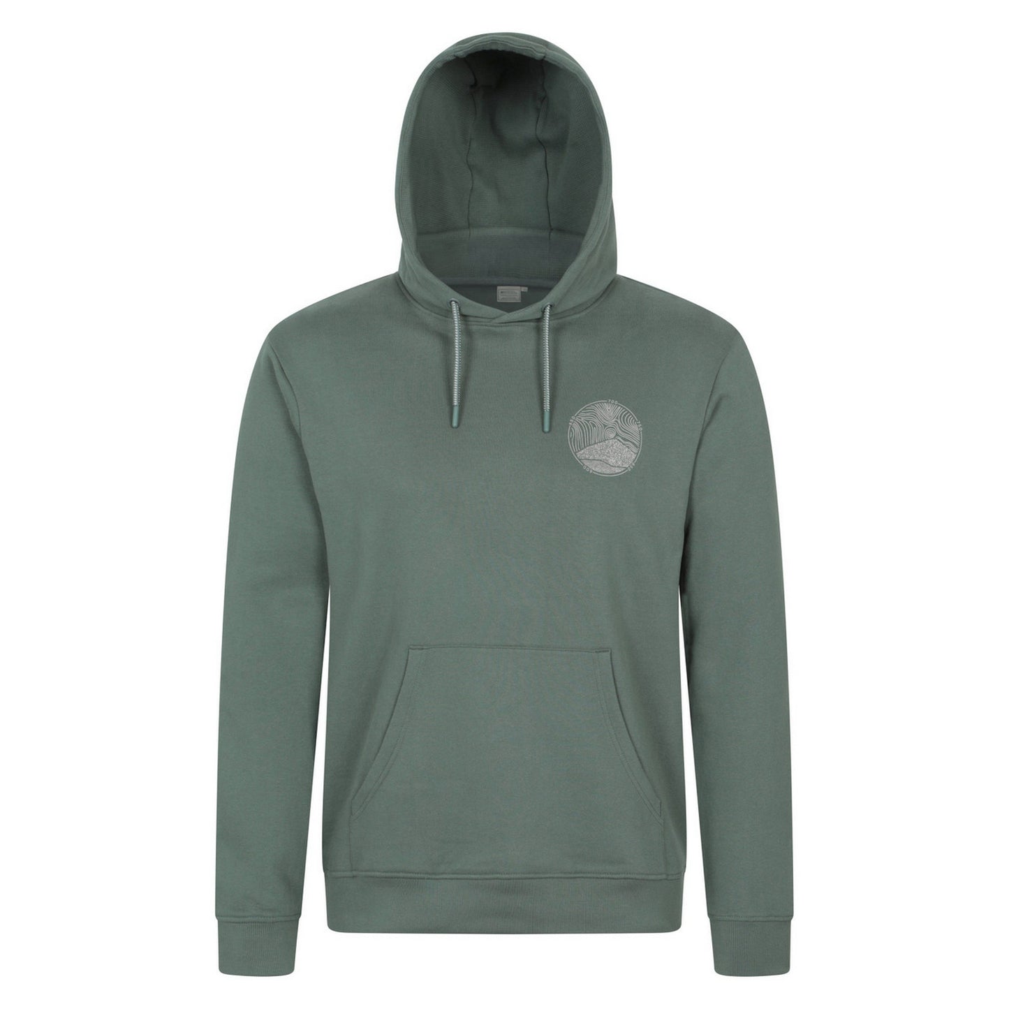 Khaki Green - Front - Mountain Warehouse Mens Graphic Overhead Hoodie